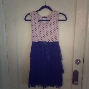 Polka dotted and tulle dress.