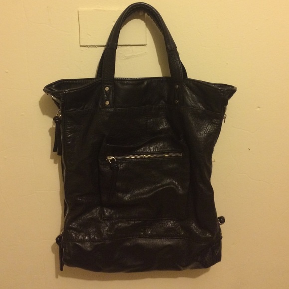 Black Vegan Leather Handbag
