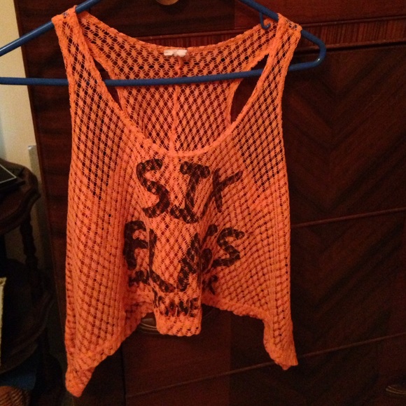 Neon orange Six Flags shirt