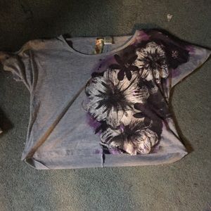 grey floral crop top
