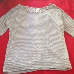 Gray and striped long sleeve shirt