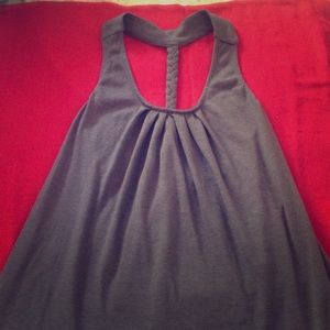 Gray braided in the back tank top