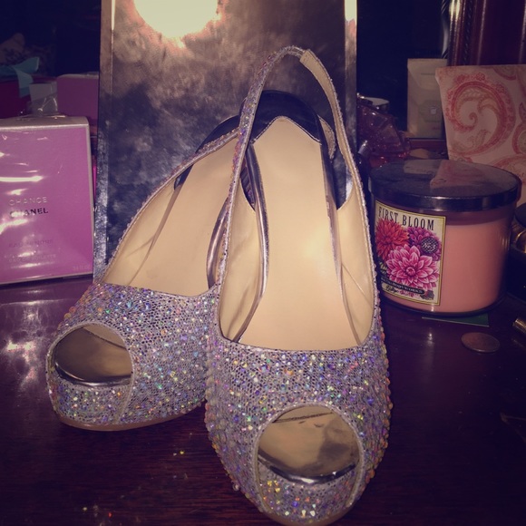 Sexy rhinestone stiletto sling back pumps