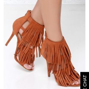 Suede Fringe Sandals