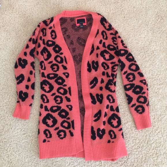leopard print salmon sweater