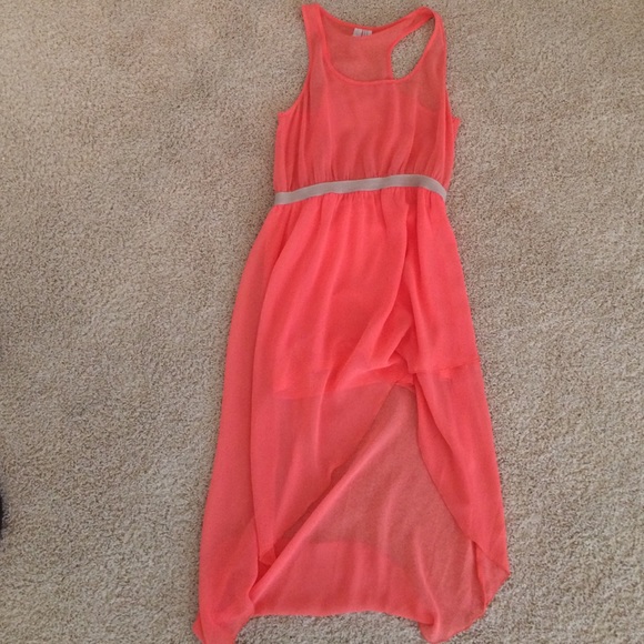 high low salmon dress