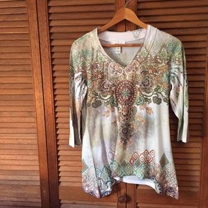 Rhinestone Flowy Top