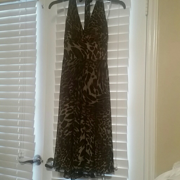 Leppard Halter Dress