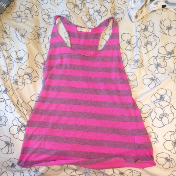 grey and pink stripped tank - Picture 1 of 2