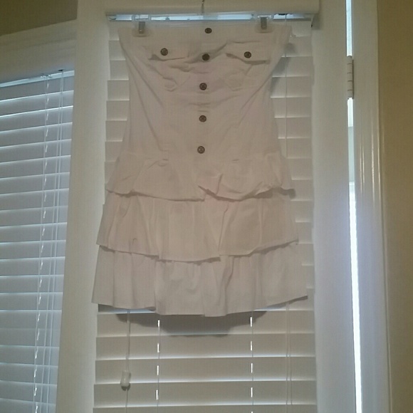 Strapless white dress