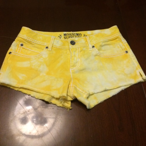 Yellow Tie Dye Cutoff Shorts
