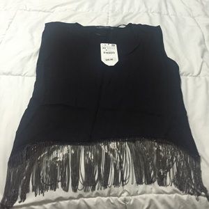 ZARA Black Top w/ chain bottom Sz XS