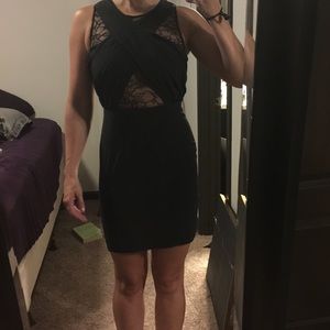 Rebecca Minkoff black silk with lace dress