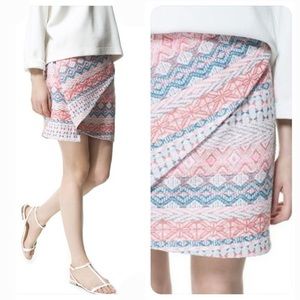 Zara Aztec Wrap Woven Skirt