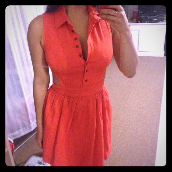 Orange Skater Dress