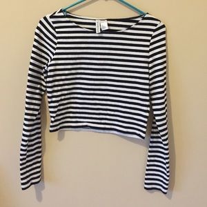 H&M striped crop top