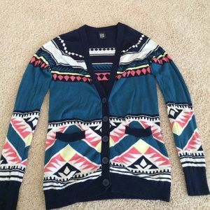 blue aztec sweater