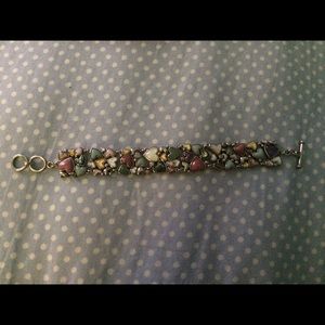 WK925 gem sterling silver heart bracelet