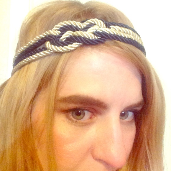 Nautical knot headband- elastic panel in back