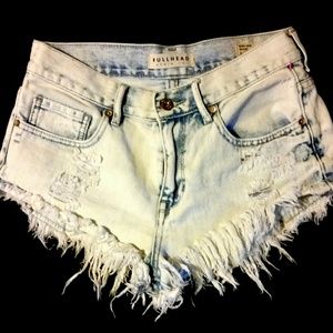 High waisted distressed denim shorts boho style