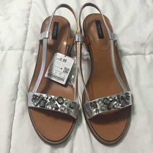 ZARA Chunky Heel Sandals Sz 10