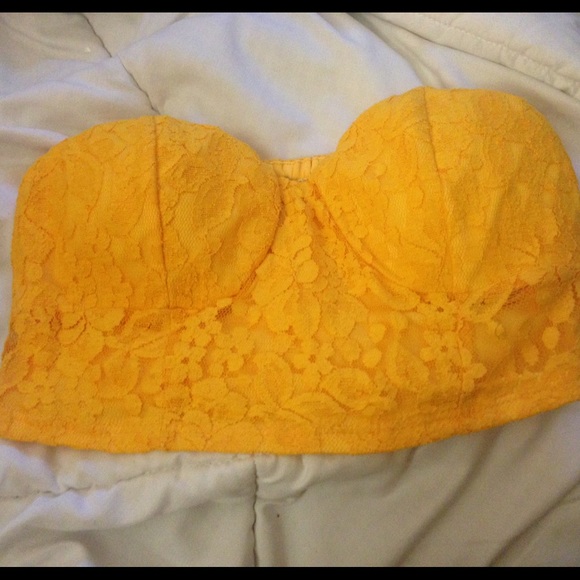 Yellow summer beach tube top