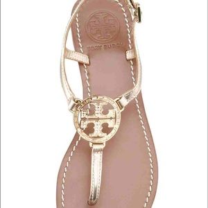 VIOLET CRYSTAL LOGO Tory Burch Metallic sandal