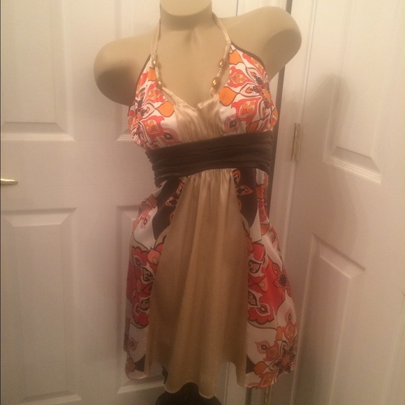 bebe Dresses & Skirts - Bebe silk paisley beaded cocktail dress small