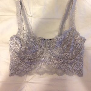 Grey lace bralette