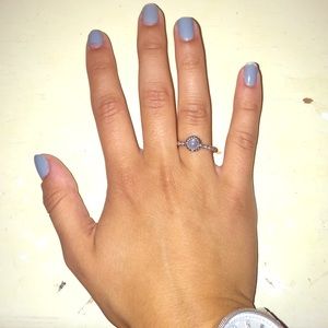 gray moonstone pandora ring