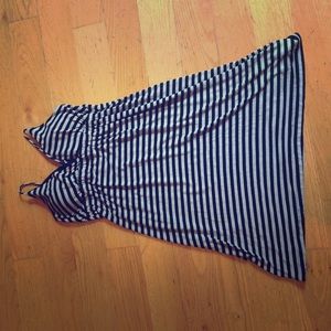 Grey and black striped sun dress