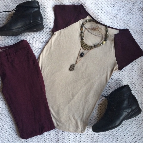 Gorgeous American Eagle Shirt with Sheer Sleeves