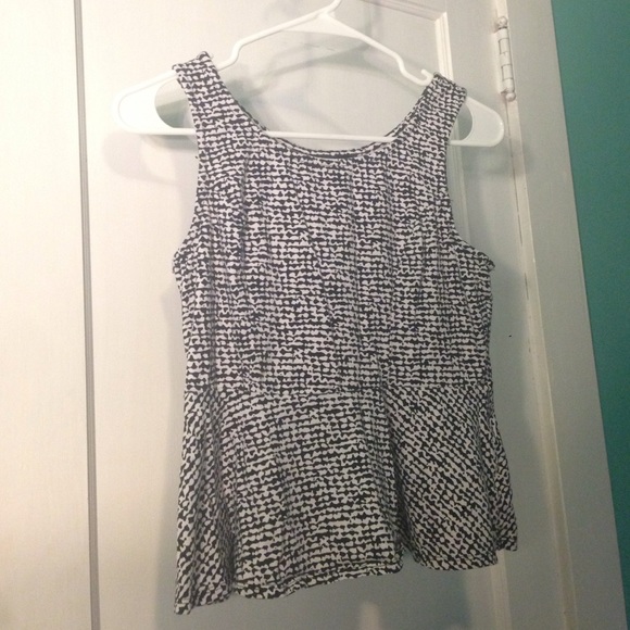 Forever21 peplum black and white tank top