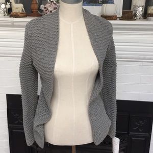 NEAL SPERLING gray knit cardigan with pockets