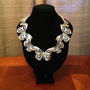 Fossil butterfly necklace