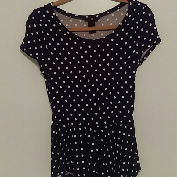 H&M Navy Blue Peplum Top