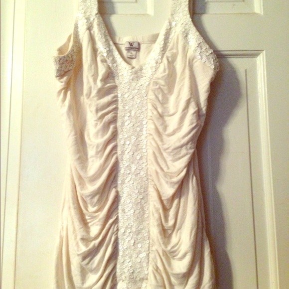 Sequin white tank