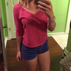 Pink 3/4 length sleeve shirt