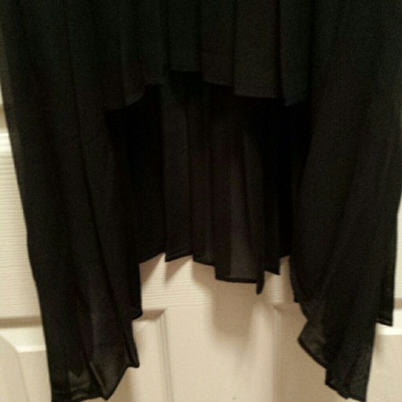 Designer black sheer high low dress! - Picture 2 of 3