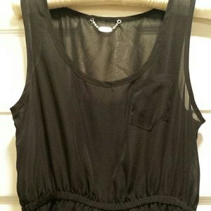 Designer black sheer high low dress!