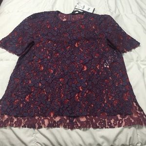 Zara Blue and Red Top Sz S