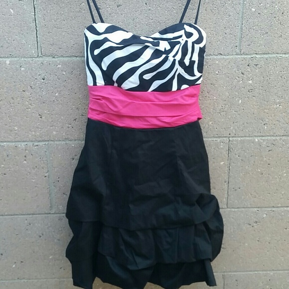 Macy's Junior formal zebra dress