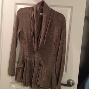 Light brown asymmetrical sweater; Size Medium