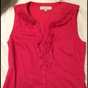 Included in Bundle-Loft Pink Ruffle Top