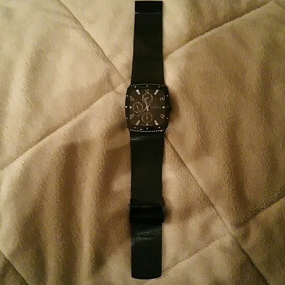Black skagen watch with Swarovski crystals