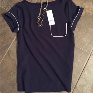 New French connection piped tee blouse.