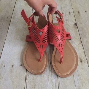 Coral Authentic Leather Sandals