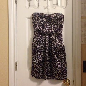 Purple cheetah print dress.