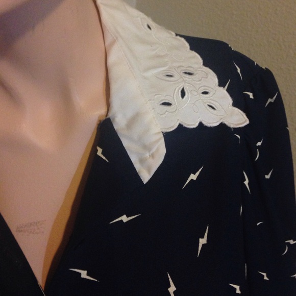 Dresses Vintage Lightning Bolt Dress With White Collar Poshmark