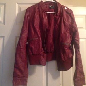 Red leather jacket
